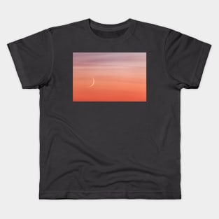 Moon crescent and sunset sky Kids T-Shirt